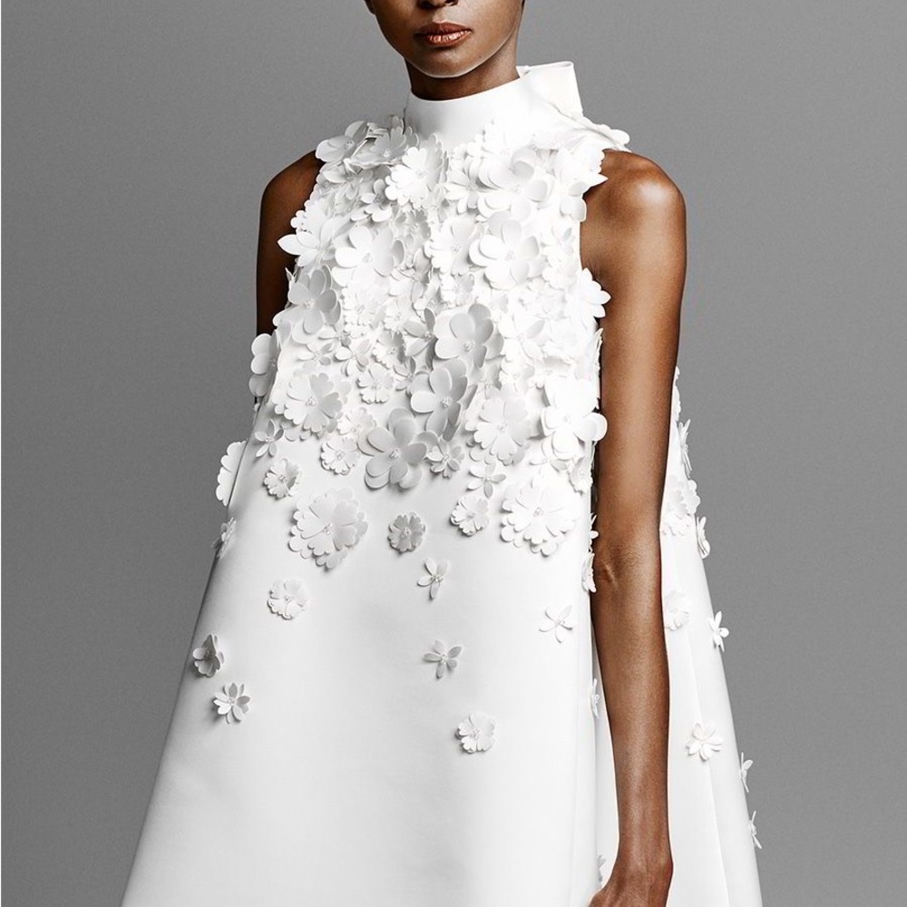 Viktor & Rolf satin mini appliqué dress